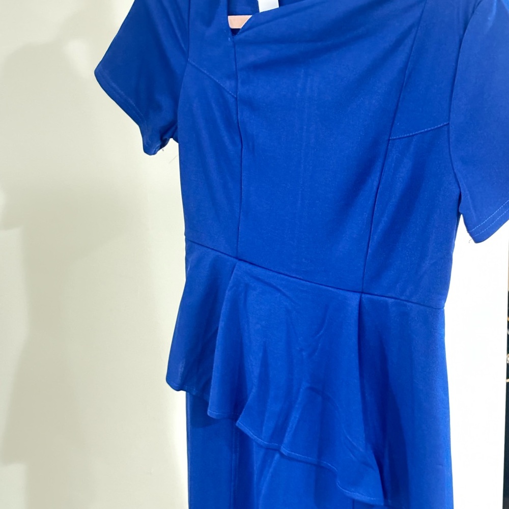 Elegant Blue Peplum Dress
